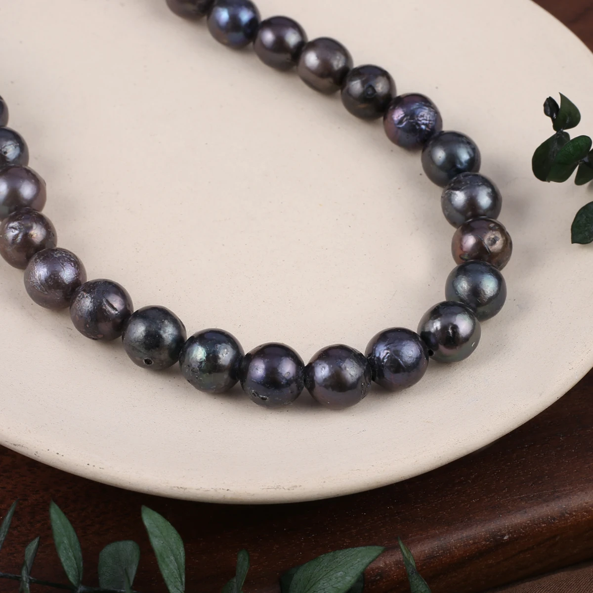 Black Natural Freshwater Pearl Baroque Round Beads DIY Jewelry Making Necklace Earrings Bracelet Accessories Charm Gift 10-11mm