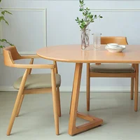 Modern Solid Wood Oval Dining Table Set – 6 Seater Fashionable Home Furniture for Dining Room - Image 4