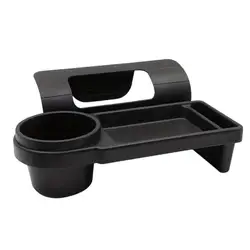 Versatile Car Door Cup and Organizer Tray for Drinks and Essentials (Black)