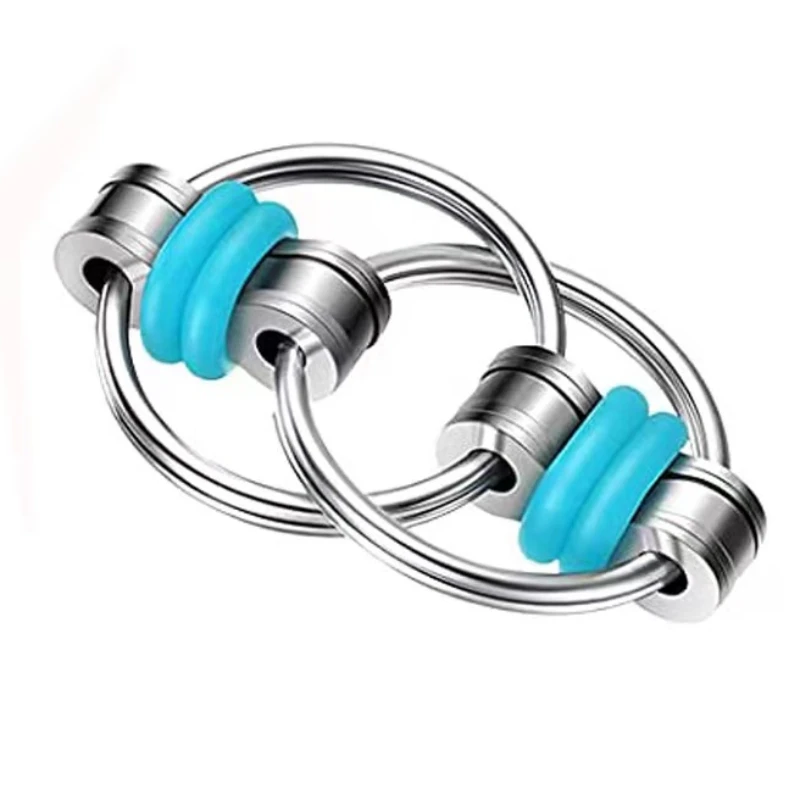 Creative Metal Fingertip Rotation Key Chains Decompression Spinner Anti Anxiety Bearing Lightning Cool Trendy Hanging Key Rings