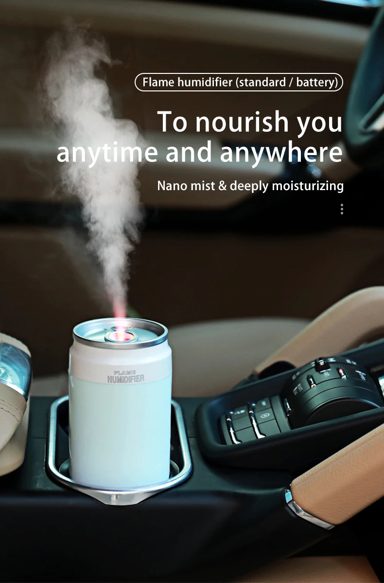 Description Picture 2 of itemMini Air Humidifier 260ml Cola Cup Size Portable Cool Mist Maker For Bedroom Home Car Air Purifier H2O Humificador