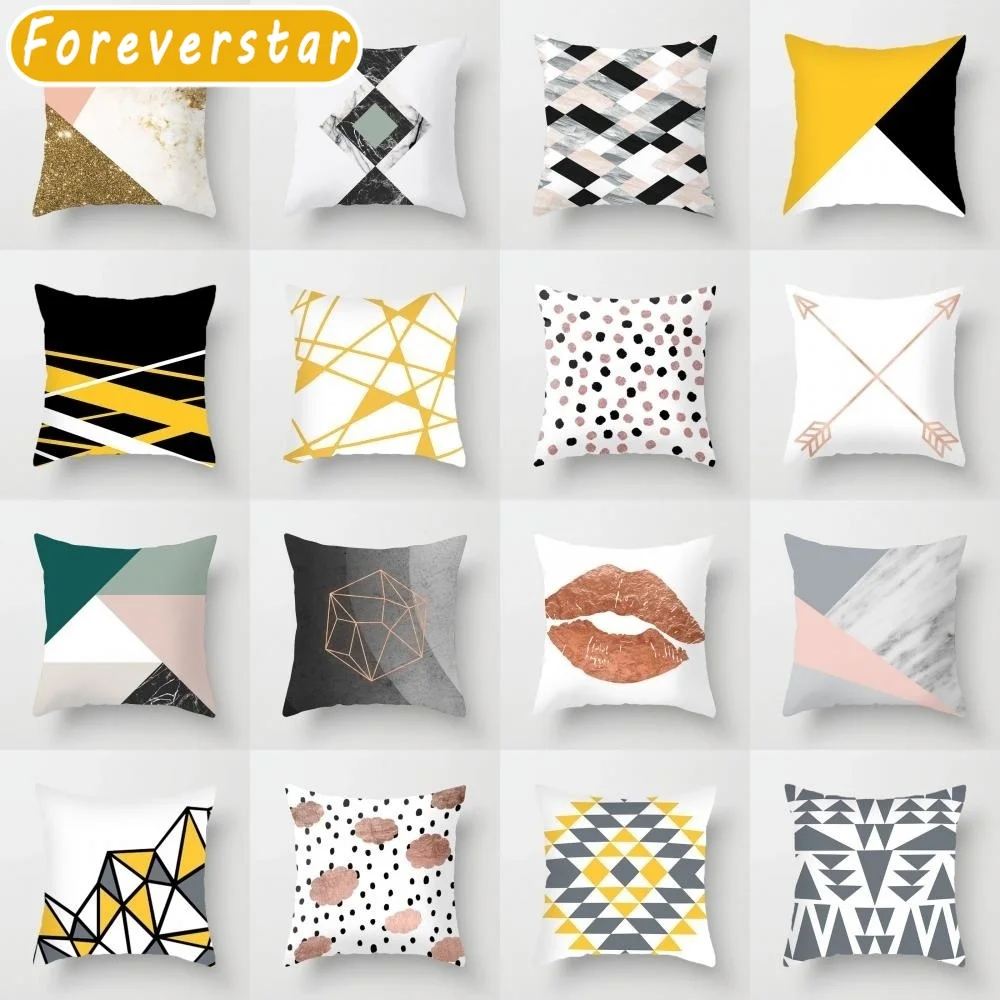 

Marble Texture Pillow Case Nordic Pink Cushion Cover Removable And Washable Throw Pillows For Living Room Sofa Home Car Decor