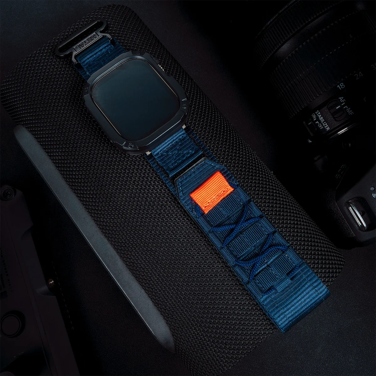 Durable Nylon Wrist Strap with TPU Protective Case for Apple Watch - Tactical Sports Band Bracelet
