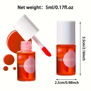 Fruity Lip Tint Water Gloss Tint, Moisturizing Waterproof Liquid Lipstick, Non-Stick, High Pigment, Long-Lasting Vibrant Colors 4