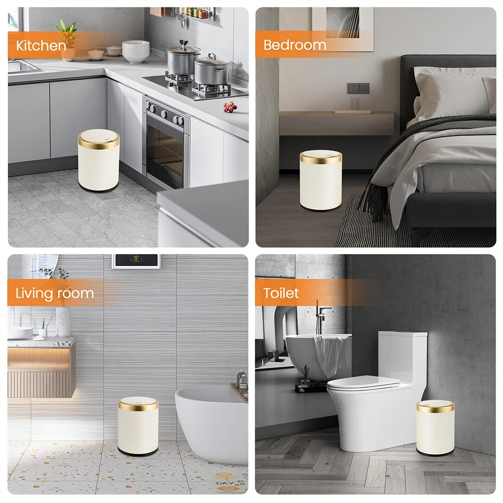 Stylish Bathroom Trash Beige Bathroom Enjoy Odor-Free Pukomc Creamy