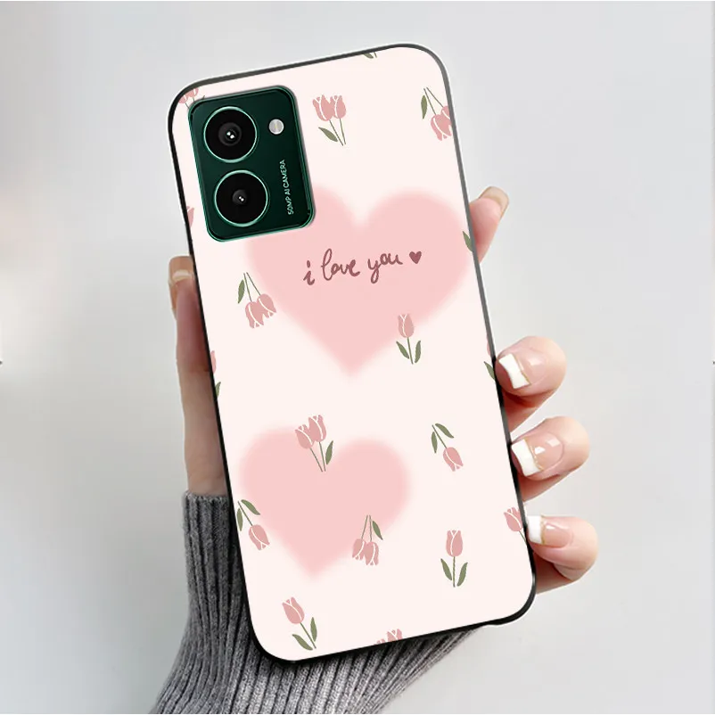 Luxury Fashion Butterfly Flower Painted Black Soft TPU Silicone Phone Case