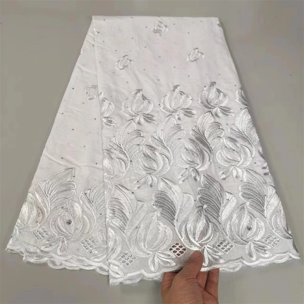 

White Swiss Lace High Quality soft Swiss Voile Laces Switzerland Cotton African Lace Fabric For Man Women