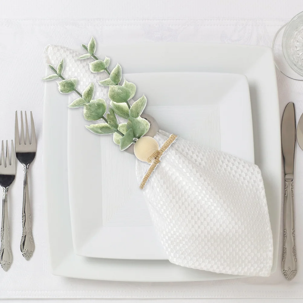 

12pcs Rustic Green Leaf Napkin Rings Christmas Wedding Napkin Rings Table Decors