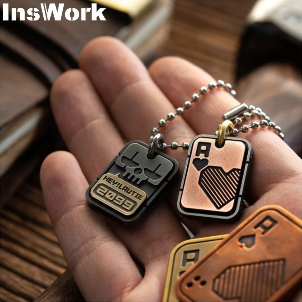 LAUTIE Clown Poker Necklace EDC Keychain Cupronickel, Brass