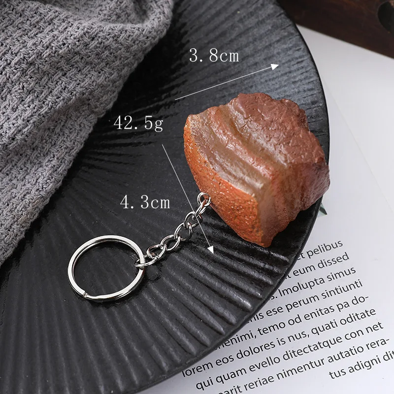 Artificial Steak Keychain Photography Prop and Kitchen Ornament Simulation Decor