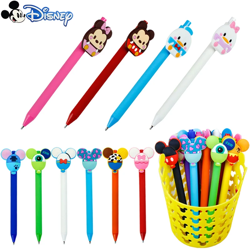Kawaii Disney Gel Pens Cute Mickey Style 0.5Mm Penna A Sfera Nera Stationeries Scolastiche Toy Story Buzz Pooh Bear Kid Writing Pens