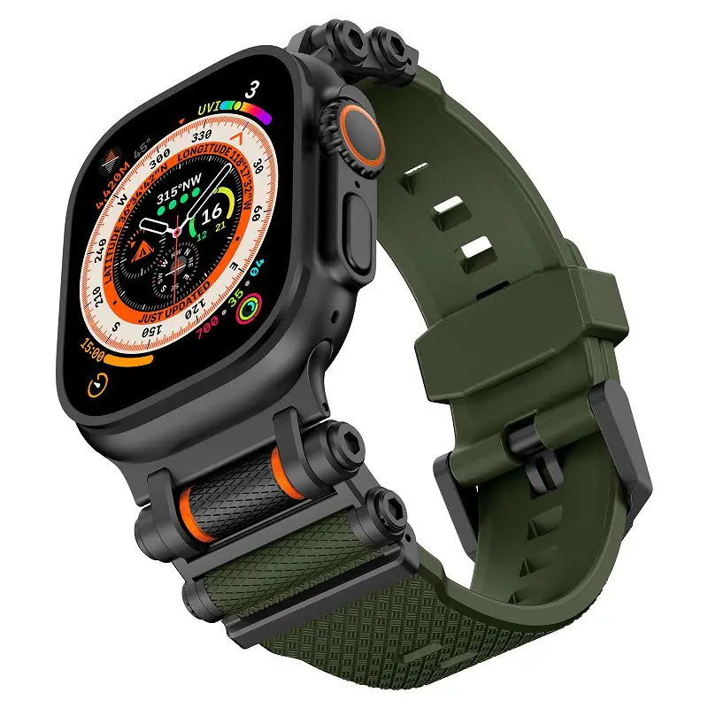 Premium Durable Metal Connector Watch Strap with TPU Sport Band