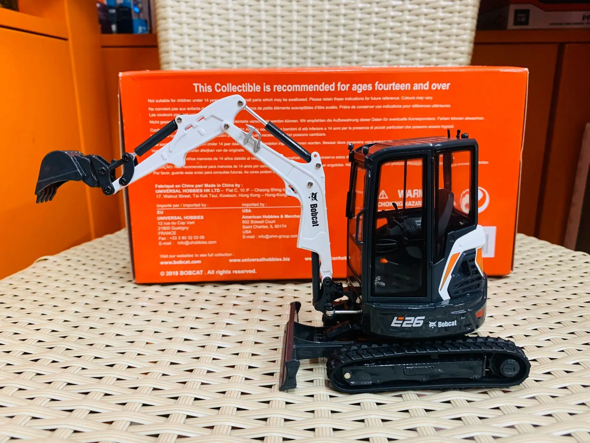 Universal Hobbies UH8132 Bobcat E26 Compact Excavator With Cabin 1/25 Scale Die-Cast Model
