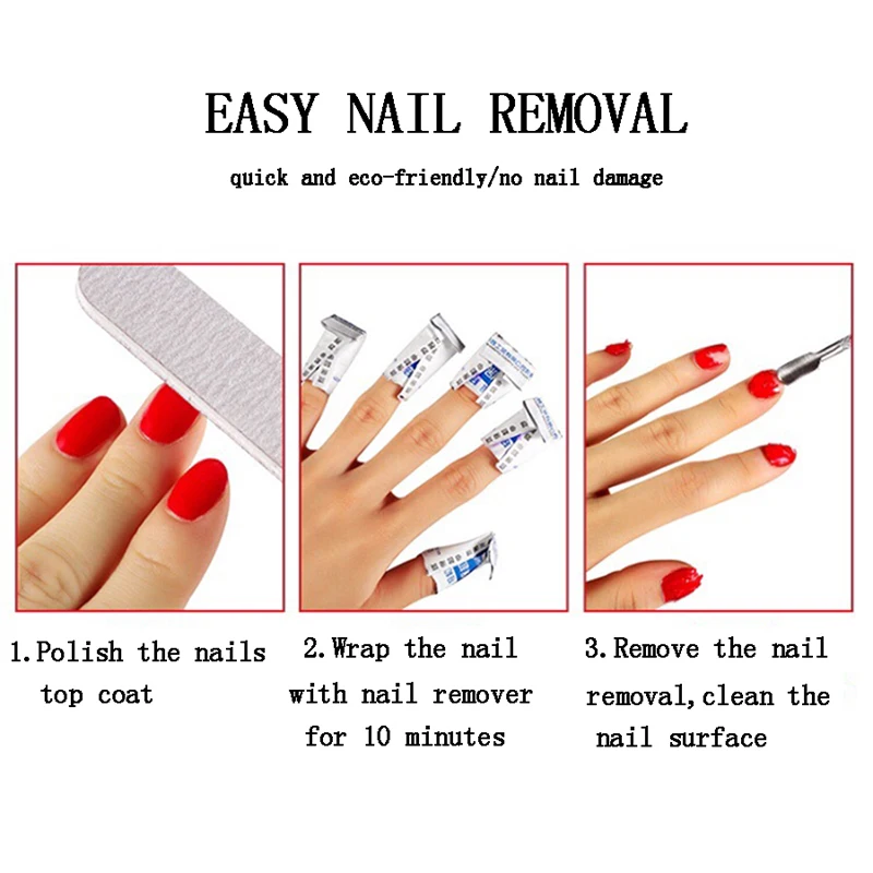 200Pcs/Box Gel Polish Remover Wet Wipes Paper Pads Nail Gel Remover Wraps Foil Nail Art Cleaner One Step Remove Manicure Tools 4