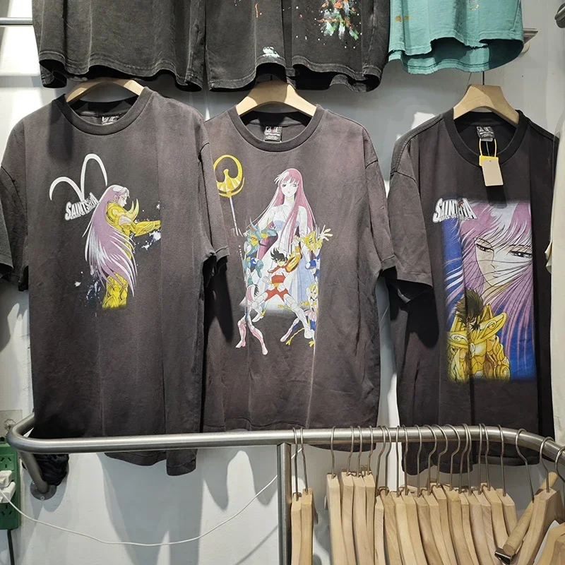 

Y2k American Retro Men's Summer Casual Loose Cotton O-Neck Short Sleeve T-Shirt Oversized Vintage Tee