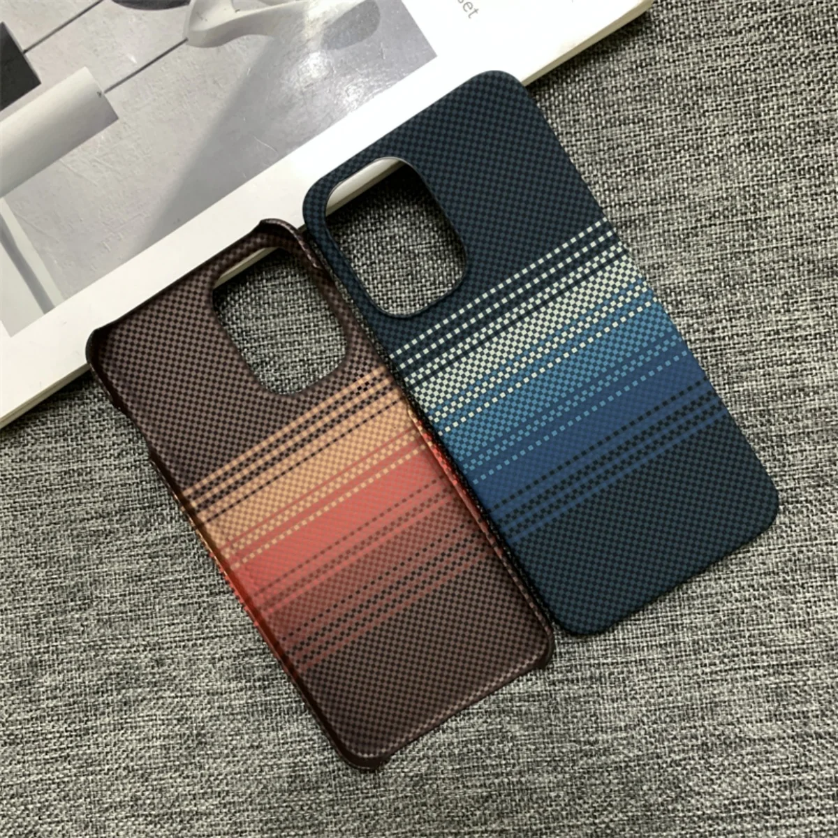 Deluxe Carbon Fiber Kevlar Pattern Shockproof Frameless Phone Cover