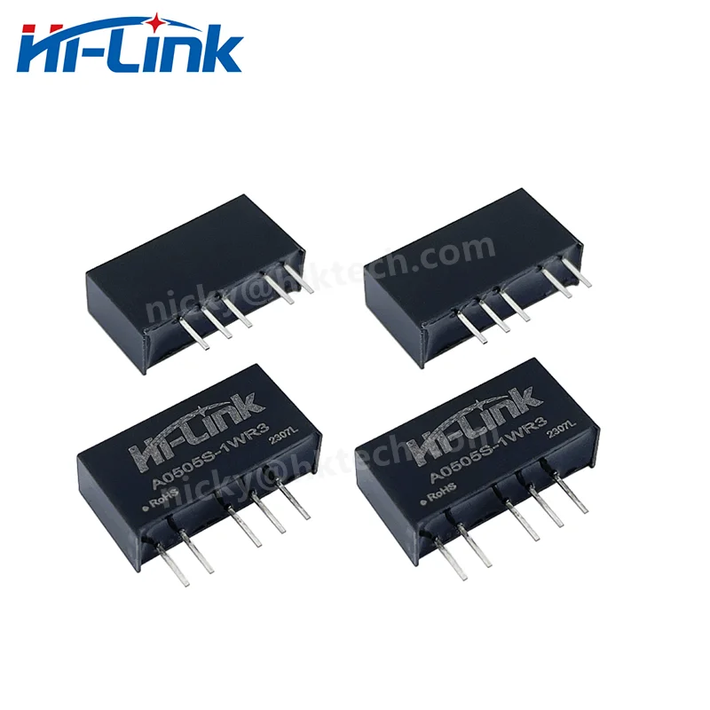 

Бесплатная доставка, Hi-Link, 2 шт./лот, A0505S-1WR3 mini преобразователь, 1 Вт, двойной выход от 5 В до ± 5 В ± 100 мА, модуль импульсного источника питания постоянного тока