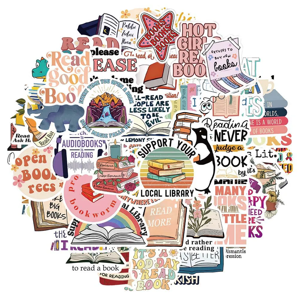 

10/50Pcs Cartoon Flower Reading Aesthetic Varied Graffiti Stickers Scrapbooking Skateboard Laptop Travel Luggage DIY Comics Gift