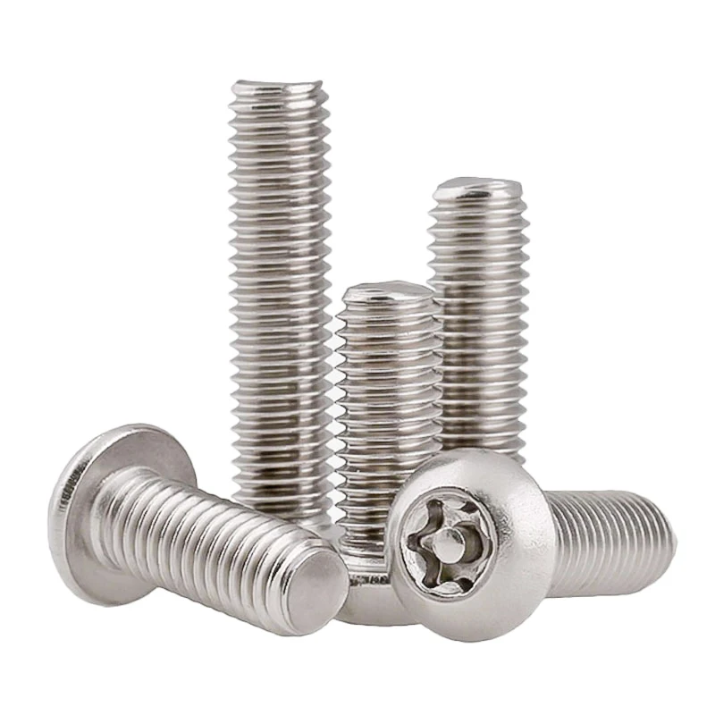 304 Stainless Steel M2 M3 M4 M5 M6 M8 M10 Six Lobe Torx Button Round Head with Pin Anti-theft Tamper Proof Security Screw Bolt