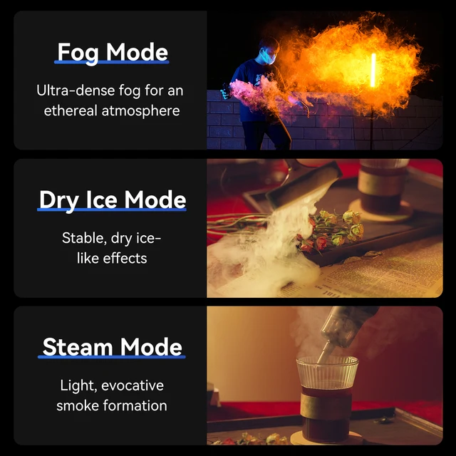 TELESIN C40 40W Portable Hand-Held Fog Machine Dry ice Smoke Effect Powerful Photography Smoke Machine for Film Productions 5