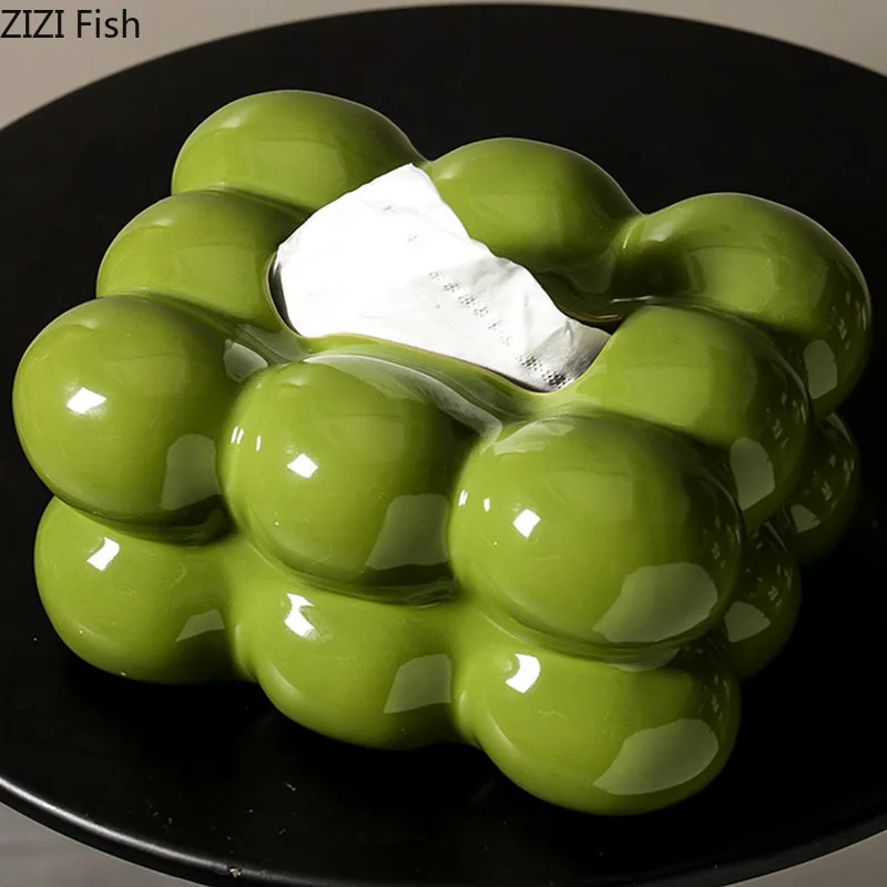 

Бумажная коробка для салфеток с зелеными пузырьками, держатель для салфеток на обеденный стол, бумажные полотенца, съемные бумажные коробки для салфеток, бумажное полотенце в форме конфет