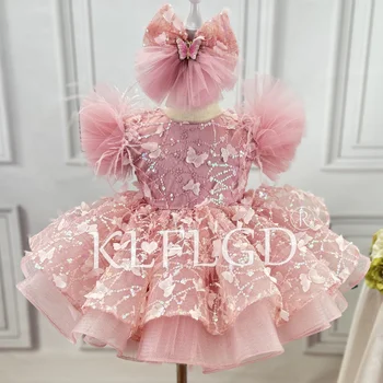 Luxury flower children's wedding dress sweet and cute panton skirt Children's seasons banquet baby first Christmas dinner Girls 1