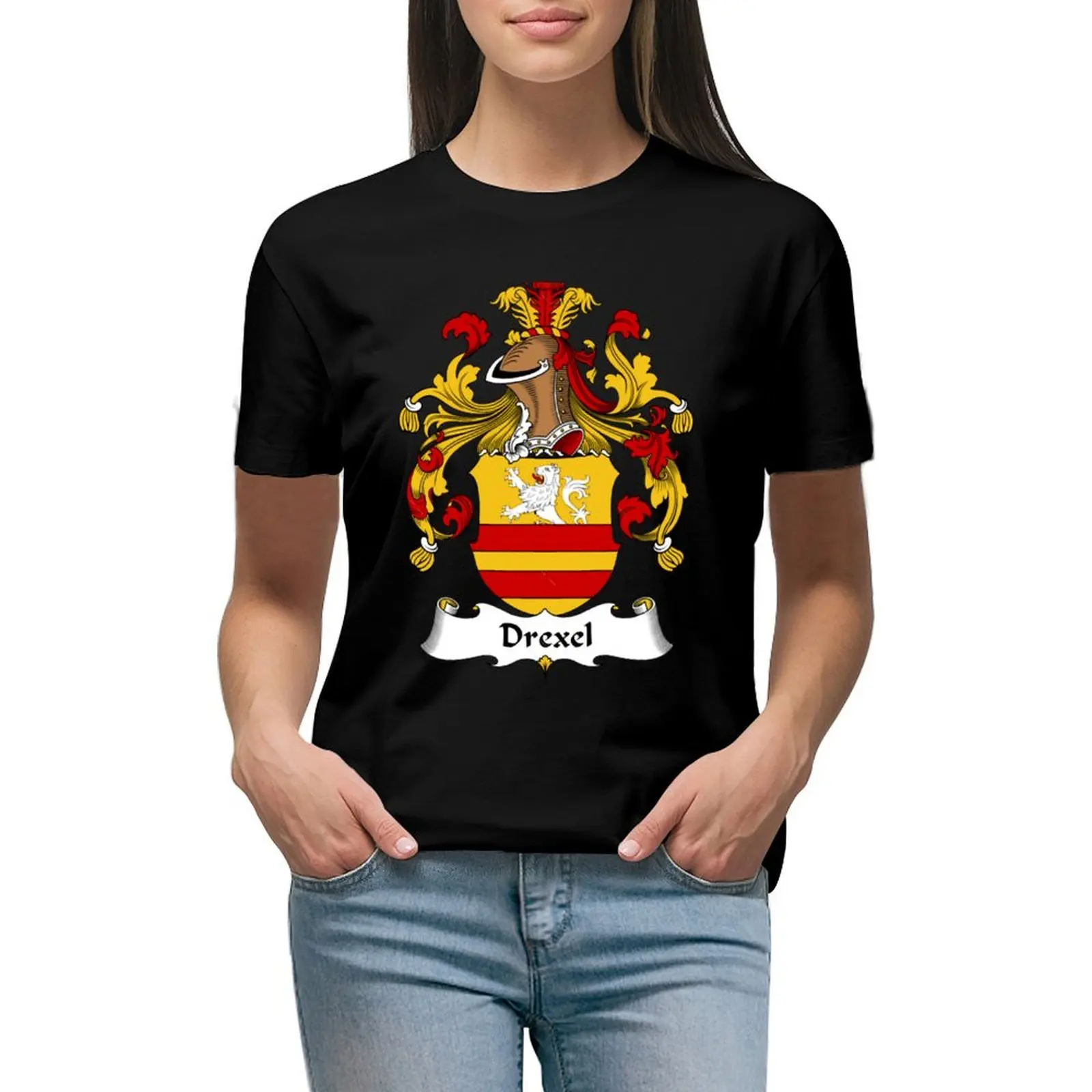 

Drexel Coat of Arms - Family Crest T-shirt korean fashion female tshirts woman
