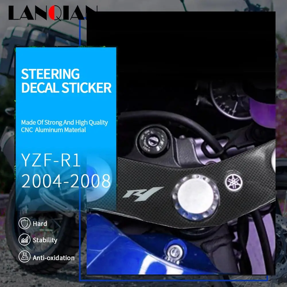 

For Yamaha YZF-R1 YZF R1 YZFR1 2002 2003 Oil Tank Fuel Gas Protection Plate Fork Badge Steering Bracket Cover Decal Sticker
