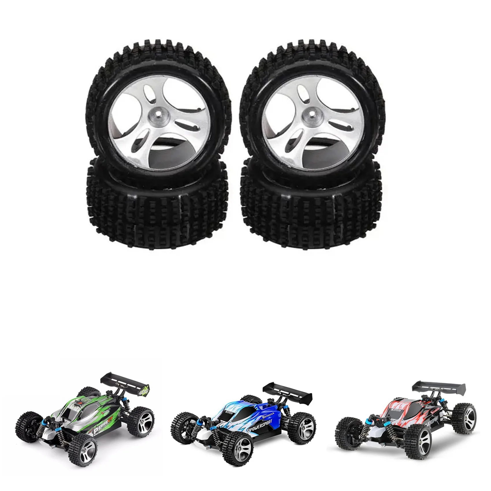 AEF1-8PCS 휠 타이어 타이어 A959-01 Wltoys A959 A959-B A959-A 1/18 RC 자동차 예비 부품 액세서리
