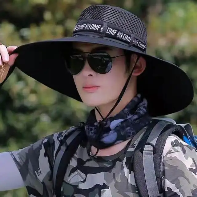 Description Picture 5 of itemSummer Large Sun Hat Men Women Breathable Fishing Caps Sun UV Protection Mesh Fisherman Hat Hiking Outdoor Beach Cap Wholesale