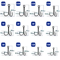 9KM Fishing Treble Hooks High Carbon Steel Brabed Sharp Triple Hook Fishing Hooks on Hard Lures Saltwater Fishing Accessories 2
