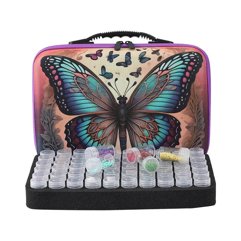 5D Diamond Painting Accessories Storage Box 15/30/60 Slot DIY Diamond Embroidery Tools Beads Storage Container Jar Zippered Case plastic storage box diamond painting accessories diamond painting accessory box