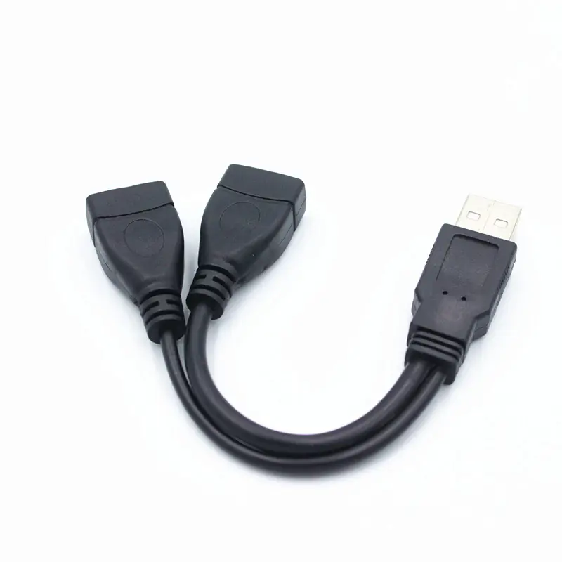 1 Male Plug To 2 Female Socket USB 2.0 Extension Line Data Cable Power Adapter Converter Splitter USB 2.0 Cable 15/30cm - Image 2
