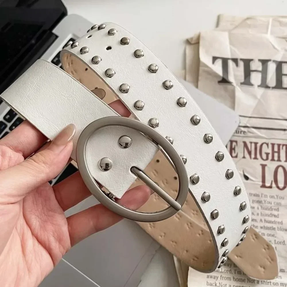 Hosen Dekoration Einstellbare Nieten Taille Gürtel Punk Retro Y2K Breiten Gürtel Amerikanischen Stil Jeans Dekor PU Leder Bündchen Geschenk – Detail 20