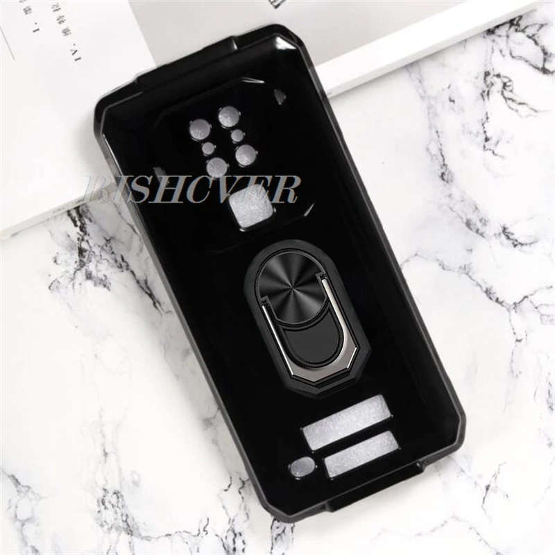 Durable TPU Soft Silicone Phone Case with Back Ring Holder Bracket, 6.53