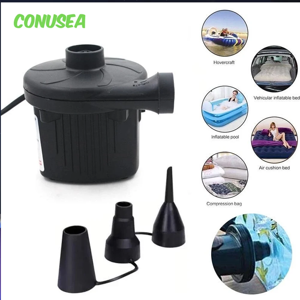 EuPlug220V12VElectricInflatablePumpforSwimmingPoolRingQuickAirFillingCompressorwith3NozzlesforCampingLife-AliExpress