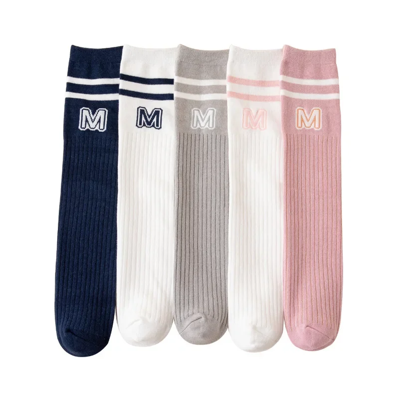 Children Socks Fashion Letter M Knee High Sock for Toddler Stocking Spring Autumn Cotton Soft