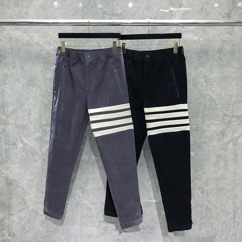 

TB Men's Corduroy Pants Fashion Brand Autumn/Winter Set Pants Men's White Four Stripes Official Wholesale High Quality Pants