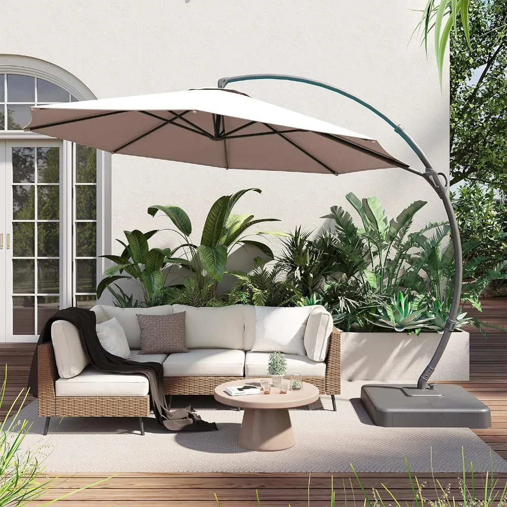 

Patio Umbrellas, 12ft Outdoor Sunshade Umbrella, Upgraded Curved Aluminum, 360° Swivel Design for Pool, Patio Umbrellas