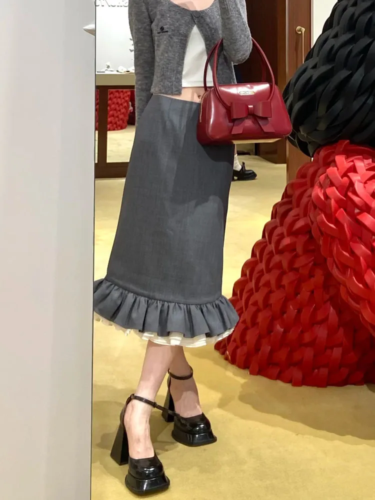 Y2K Pleated Skirt Fabric Close-up