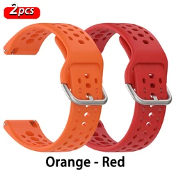 Breathable Silicone Sport Strap - 22MM Watch Band Accessories - Amazfit Bip 6 (Orange - Red)
