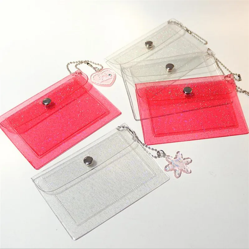 Women's Credit Card Holder Wallet Fashion Transparent Waterproof Pvc Business Card Purse Men Id Wallet Girl Coin Purse Bag