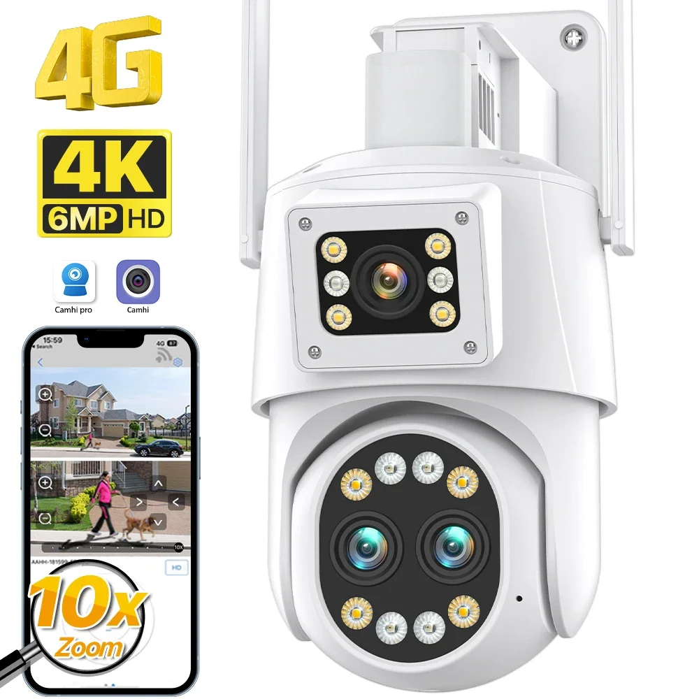 Cámara con tarjeta SIM 4G, 1080P, PTZ, 5X, Zoom, enfoque automático,  2,7-13,5mm/3,6mm, lente fija, CCTV para exteriores, seguridad, WIFI  inalámbrico, cámara IP Camhi Tan Jianjun unisex