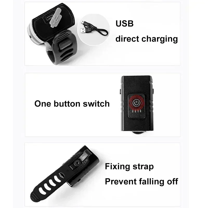 Cycling Light Super Bright Bicycle Front Light Rechargeable Bike Headlight Water