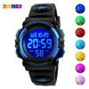 SKMEI 1266 Children's Watches for Boy Girl Color LED Display Digital Alarm Clock Waterproof Sports Kids Wristwatches 1548 Reloj