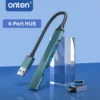 ONTEN Type C HUB 4-in-1 USB to USB 3.0 HUB Splitter Expansion Docking Station Aluminum OTG Adapter Computer Accessories 2