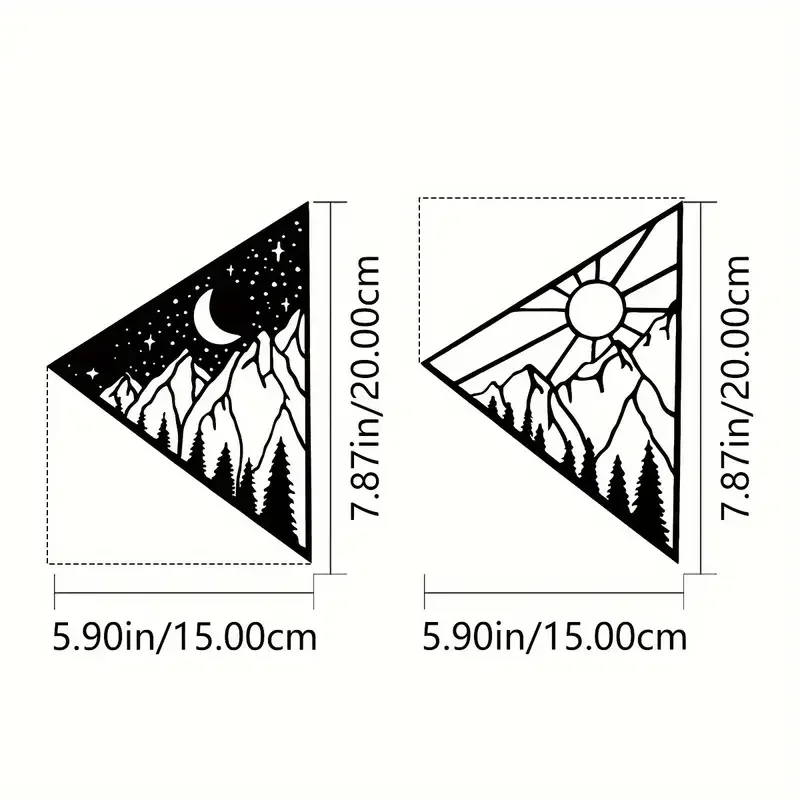 

CIFBUY Deco 2pcs Sun Moon Mountain Home Decor Metal Wall Hanging Decoration Interior Decor Home Decor Modern Art Decoration