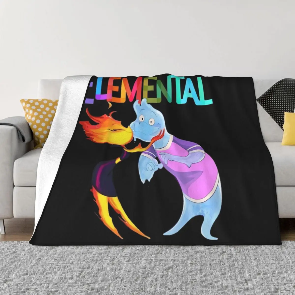 

Elemental - Wade & Ember Throw Blanket anime Decorative Throw Bed Blankets