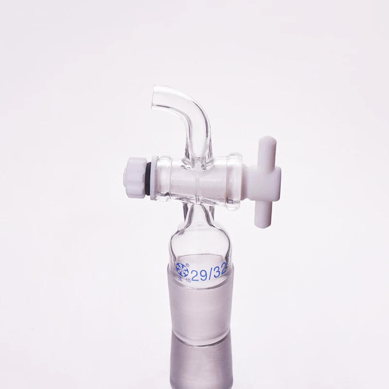 

FAPEI Curved suction connector,PTFE valve 29/32,Joint with PTFE stopcock standard ground mouth,Water-tap with piston