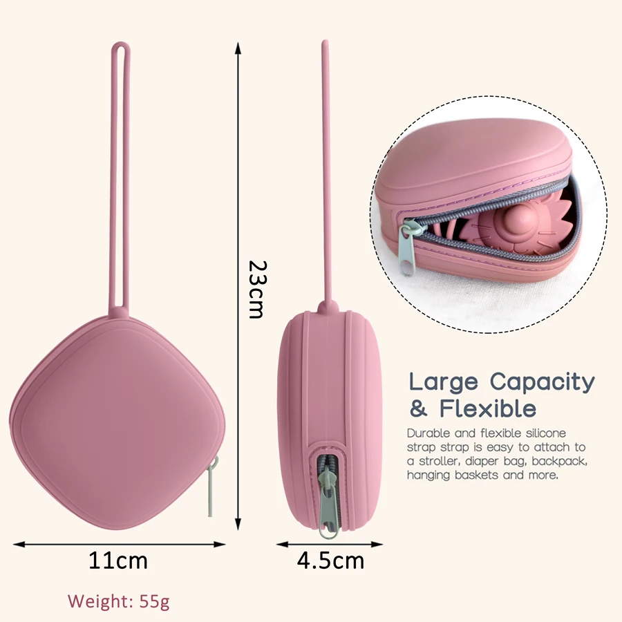 Silicone Baby Pacifier Holder Bag Portable Pacifier Storage Box Kids Pacifier Holder Portable Baby Items With Free Shipping 5